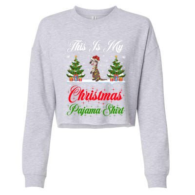 Funny Xmas Lighting This Is My Otter Christmas Pajama Gift Cropped Pullover Crew