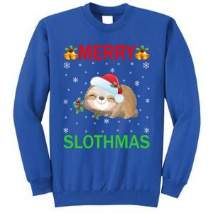 Funny Xmas Lighting Merry Slothmas Santa Hat Sloth Christmas Gift Sweatshirt