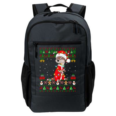 Funny Xmas Lights Ugly Sweater Style Santa Otter Christmas Cool Gift Daily Commute Backpack