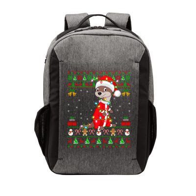 Funny Xmas Lights Ugly Sweater Style Santa Otter Christmas Cool Gift Vector Backpack