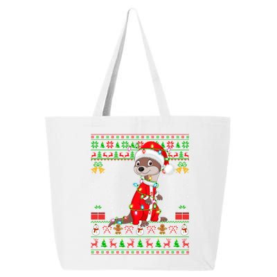 Funny Xmas Lights Ugly Sweater Style Santa Otter Christmas Cool Gift 25L Jumbo Tote