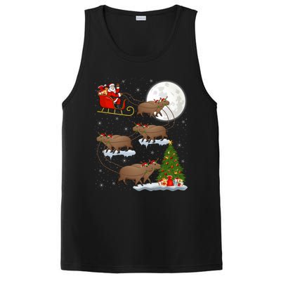 Funny Xmas Lighting Tree Santa Riding Capybara Christmas Gift PosiCharge Competitor Tank