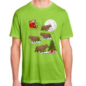 Funny Xmas Lighting Tree Santa Riding Capybara Christmas Adult ChromaSoft Performance T-Shirt