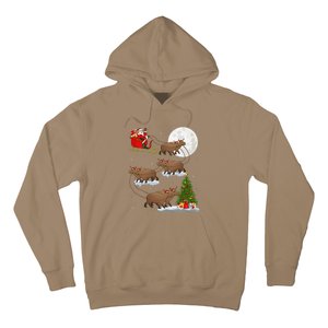 Funny Xmas Lighting Tree Santa Riding Capybara Christmas Hoodie