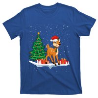 Funny Xmas Lighting Tree Santa Hat Cute Deer Christmas Funny Gift T-Shirt