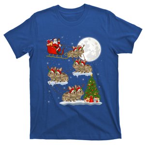 Funny Xmas Lighting Tree Santa Riding Bunny Christmas T-Shirt