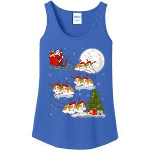 Funny Xmas Lighting Tree Santa Riding Hamster Christmas Gift Ladies Essential Tank