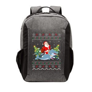 Funny Xmas Lighting Ugly Santa Riding Dolphin Christmas Cool Gift Vector Backpack