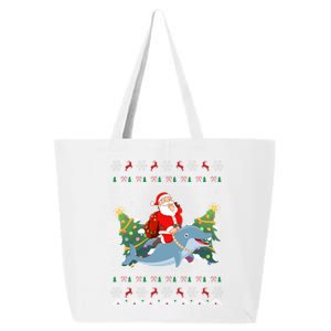 Funny Xmas Lighting Ugly Santa Riding Dolphin Christmas Cool Gift 25L Jumbo Tote