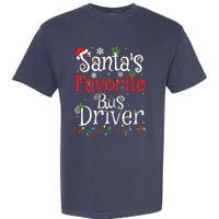 Funny Xmas Lighting Santas Favorite Bus Driver Christmas Garment-Dyed Heavyweight T-Shirt