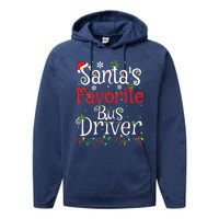 Funny Xmas Lighting Santas Favorite Bus Driver Christmas Performance Fleece Hoodie