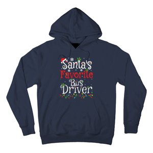 Funny Xmas Lighting Santas Favorite Bus Driver Christmas Hoodie