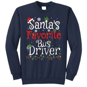 Funny Xmas Lighting Santas Favorite Bus Driver Christmas Sweatshirt