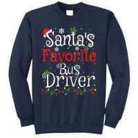 Funny Xmas Lighting Santas Favorite Bus Driver Christmas Sweatshirt