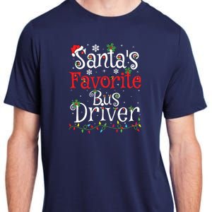 Funny Xmas Lighting Santas Favorite Bus Driver Christmas Adult ChromaSoft Performance T-Shirt