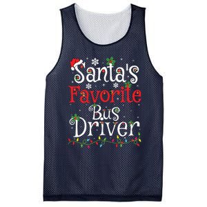 Funny Xmas Lighting Santas Favorite Bus Driver Christmas Mesh Reversible Basketball Jersey Tank