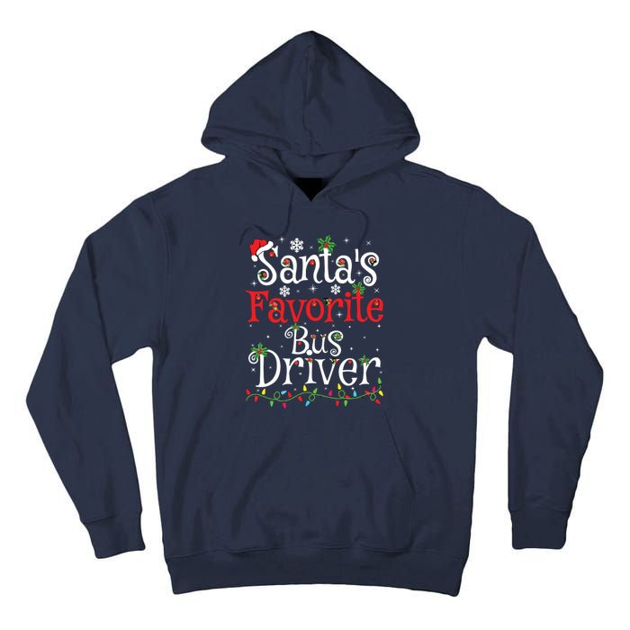 Funny Xmas Lighting Santas Favorite Bus Driver Christmas Tall Hoodie