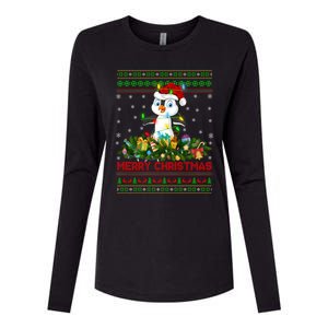 Funny Xmas Lighting Tree Santa Ugly Penguin Christmas Gift Womens Cotton Relaxed Long Sleeve T-Shirt