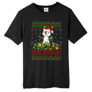 Funny Xmas Lighting Tree Santa Ugly Penguin Christmas Gift Tall Fusion ChromaSoft Performance T-Shirt