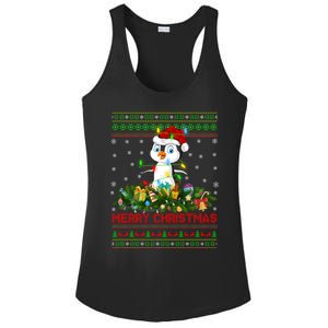 Funny Xmas Lighting Tree Santa Ugly Penguin Christmas Gift Ladies PosiCharge Competitor Racerback Tank