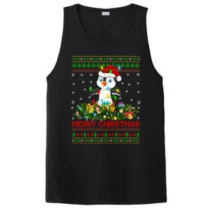 Funny Xmas Lighting Tree Santa Ugly Penguin Christmas Gift PosiCharge Competitor Tank