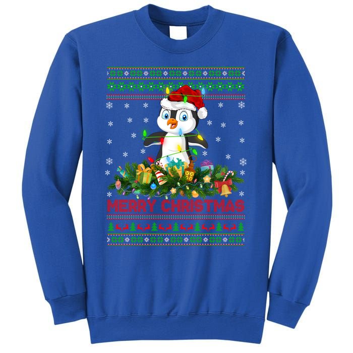 Funny Xmas Lighting Tree Santa Ugly Penguin Christmas Gift Sweatshirt