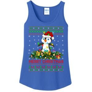 Funny Xmas Lighting Tree Santa Ugly Penguin Christmas Gift Ladies Essential Tank