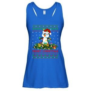 Funny Xmas Lighting Tree Santa Ugly Penguin Christmas Gift Ladies Essential Flowy Tank