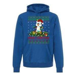 Funny Xmas Lighting Tree Santa Ugly Penguin Christmas Gift Premium Hoodie