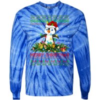 Funny Xmas Lighting Tree Santa Ugly Penguin Christmas Gift Tie-Dye Long Sleeve Shirt