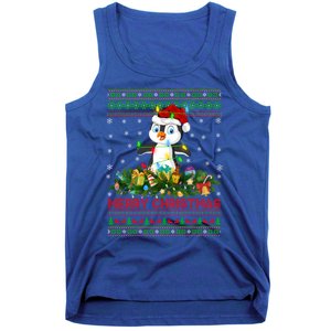 Funny Xmas Lighting Tree Santa Ugly Penguin Christmas Gift Tank Top