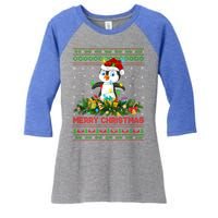 Funny Xmas Lighting Tree Santa Ugly Penguin Christmas Gift Women's Tri-Blend 3/4-Sleeve Raglan Shirt