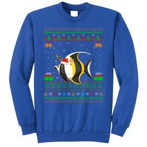 Funny Xmas Lighting Santa Hat Ugly Angelfish Christmas Meaningful Gift Sweatshirt