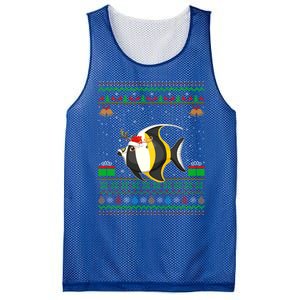 Funny Xmas Lighting Santa Hat Ugly Angelfish Christmas Meaningful Gift Mesh Reversible Basketball Jersey Tank