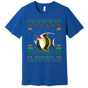 Funny Xmas Lighting Santa Hat Ugly Angelfish Christmas Meaningful Gift Premium T-Shirt