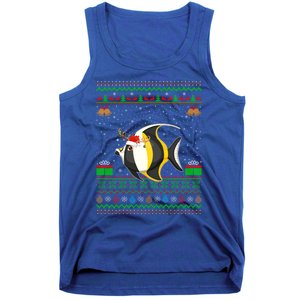 Funny Xmas Lighting Santa Hat Ugly Angelfish Christmas Meaningful Gift Tank Top