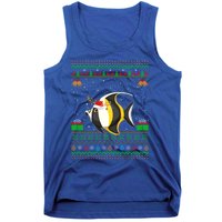 Funny Xmas Lighting Santa Hat Ugly Angelfish Christmas Meaningful Gift Tank Top