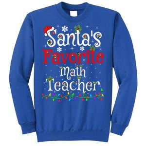 Funny Xmas Lighting SantaS Favorite Math Teacher Christmas Funny Gift Sweatshirt