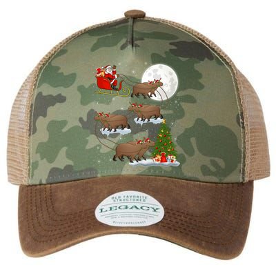 Funny Xmas Lighting Tree Santa Riding Capybara Christmas Gift Legacy Tie Dye Trucker Hat