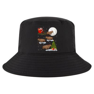 Funny Xmas Lighting Tree Santa Riding Capybara Christmas Gift Cool Comfort Performance Bucket Hat