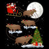 Funny Xmas Lighting Tree Santa Riding Capybara Christmas Gift Cooling Performance Crew T-Shirt