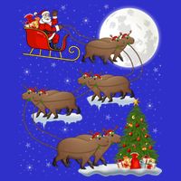 Funny Xmas Lighting Tree Santa Riding Capybara Christmas Gift 16 in Basic Backpack