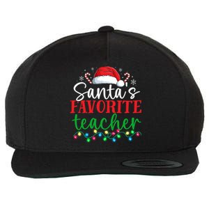 Funny Xmas Lighting SantaS Favorite Teacher Christmas Gift Wool Snapback Cap