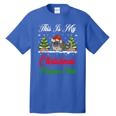 Funny Xmas Lighting This Is My Chinchillas Christmas Pajama Gift Tall T-Shirt