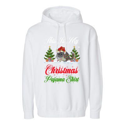 Funny Xmas Lighting This Is My Chinchillas Christmas Pajama Gift Garment-Dyed Fleece Hoodie