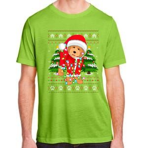 Funny Xmas Lighting Ugly Santa Goldendoodle Christmas Great Gift Adult ChromaSoft Performance T-Shirt