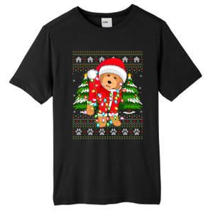 Funny Xmas Lighting Ugly Santa Goldendoodle Christmas Great Gift Tall Fusion ChromaSoft Performance T-Shirt