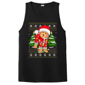 Funny Xmas Lighting Ugly Santa Goldendoodle Christmas Great Gift PosiCharge Competitor Tank