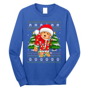 Funny Xmas Lighting Ugly Santa Goldendoodle Christmas Great Gift Long Sleeve Shirt