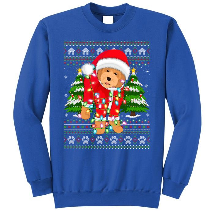 Funny Xmas Lighting Ugly Santa Goldendoodle Christmas Great Gift Sweatshirt